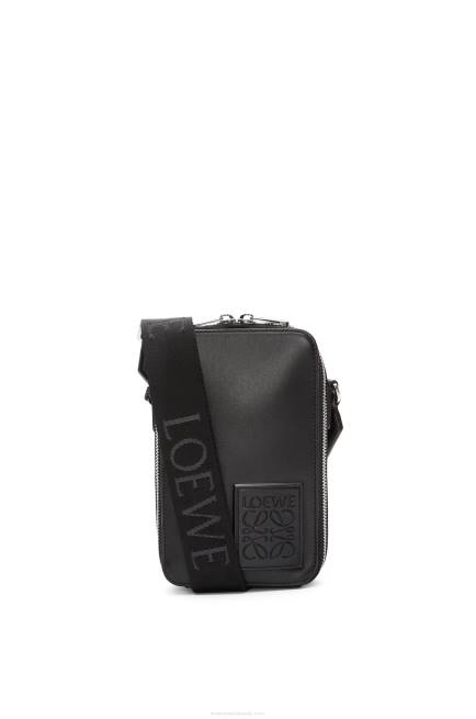 Black Vertical Crossbody Pocket in satin calfskin Loewe 84PR613 Men
