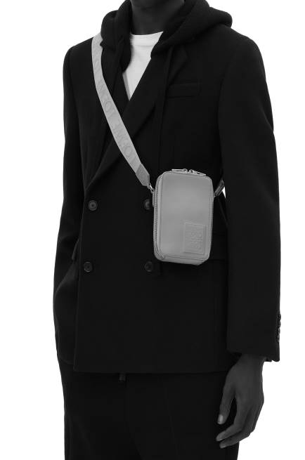 Black Vertical Crossbody Pocket in satin calfskin Loewe 84PR613 Men