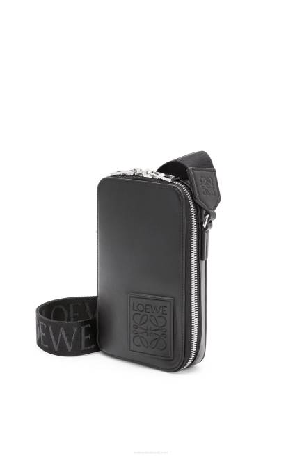 Black Vertical Crossbody Pocket in satin calfskin Loewe 84PR613 Men