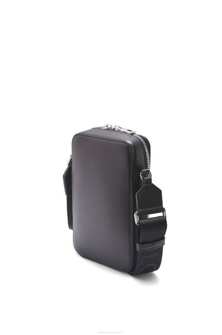 Black Vertical Crossbody Pocket in satin calfskin Loewe 84PR613 Men