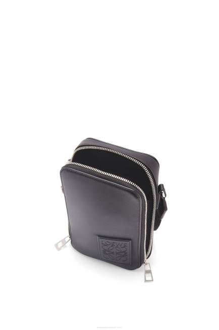 Black Vertical Crossbody Pocket in satin calfskin Loewe 84PR613 Men