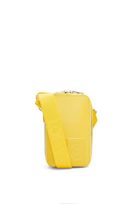 Yellow Vertical Crossbody Pocket in satin calfskin Loewe 84PR614 Men