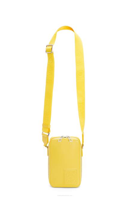 Yellow Vertical Crossbody Pocket in satin calfskin Loewe 84PR614 Men