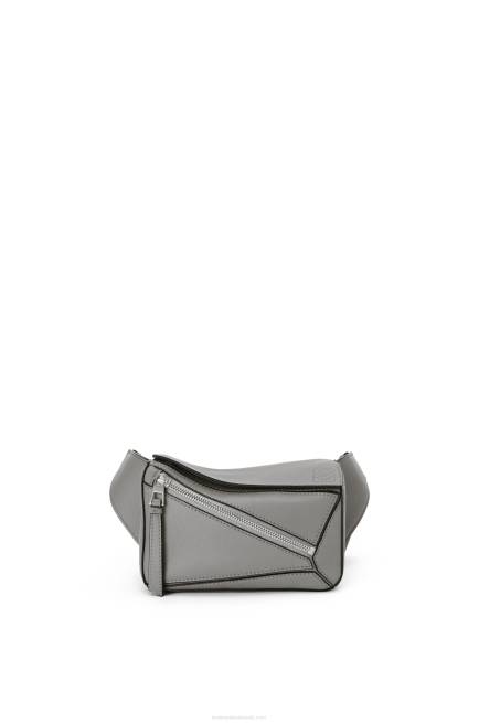Asphalt Grey Mini Puzzle bumbag in classic calfskin Loewe 84PR570 Men