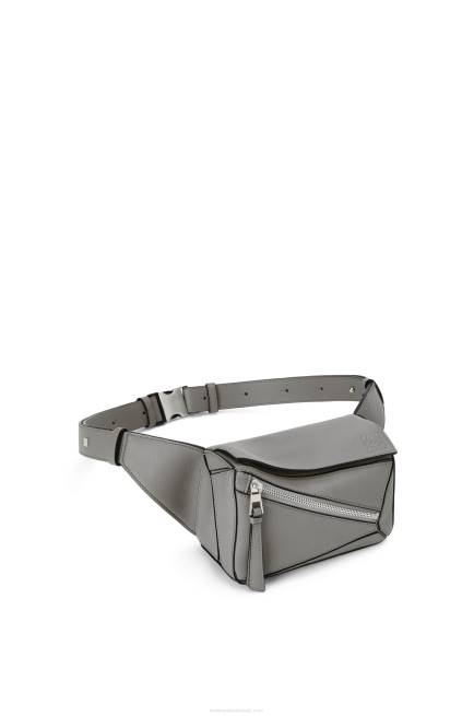 Asphalt Grey Mini Puzzle bumbag in classic calfskin Loewe 84PR570 Men