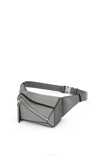 Asphalt Grey Mini Puzzle bumbag in classic calfskin Loewe 84PR570 Men