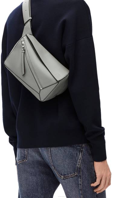 Asphalt Grey Small Puzzle bumbag in classic calfskin Loewe 84PR565 Men