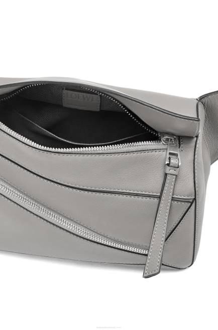 Asphalt Grey Small Puzzle bumbag in classic calfskin Loewe 84PR565 Men