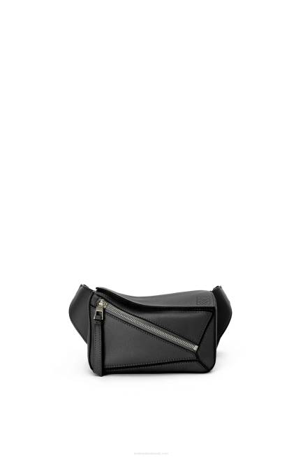 Black Mini Puzzle bumbag in classic calfskin Loewe 84PR279 Men