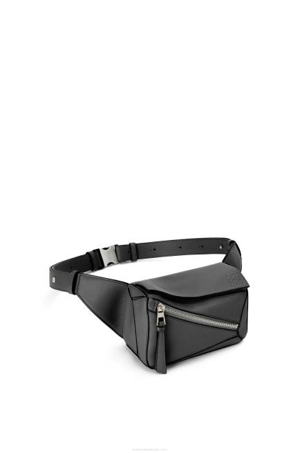 Black Mini Puzzle bumbag in classic calfskin Loewe 84PR279 Men