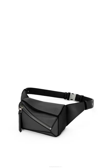 Black Mini Puzzle bumbag in classic calfskin Loewe 84PR279 Men