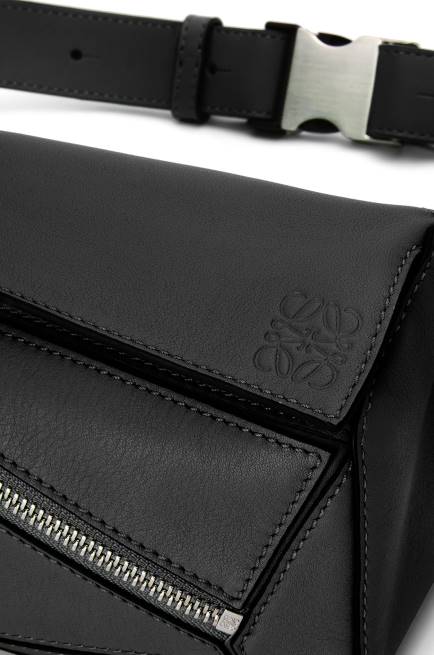 Black Mini Puzzle bumbag in classic calfskin Loewe 84PR279 Men