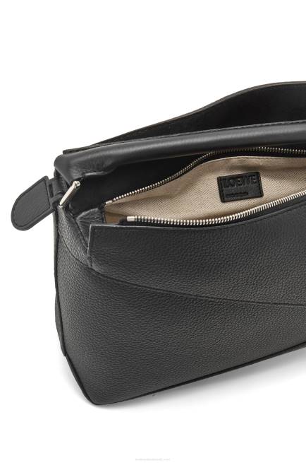 Black Puzzle Edge bag in grained calfskin Loewe 84PR540 Men