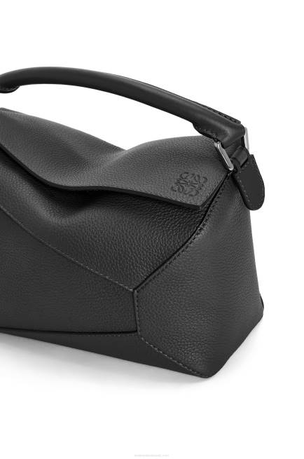 Black Puzzle Edge bag in grained calfskin Loewe 84PR540 Men