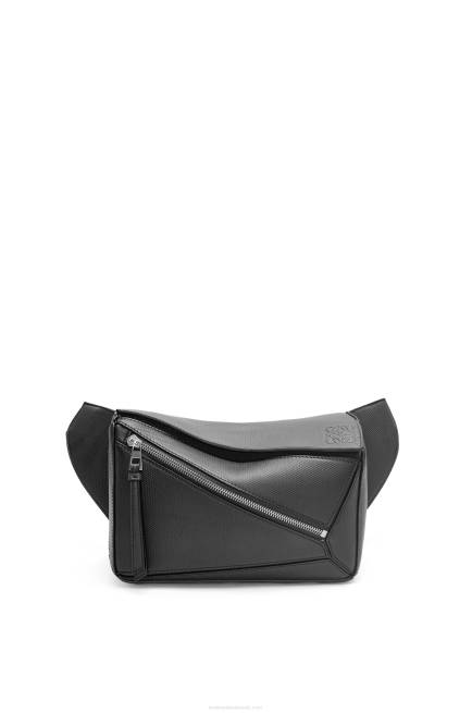 Black Small Puzzle bumbag in diamond calfskin Loewe 84PR566 Men