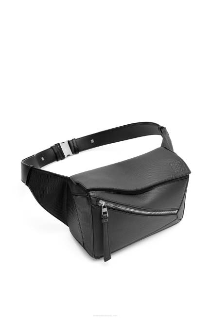 Black Small Puzzle bumbag in diamond calfskin Loewe 84PR566 Men