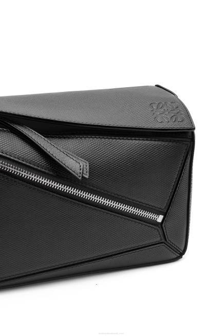 Black Small Puzzle bumbag in diamond calfskin Loewe 84PR566 Men