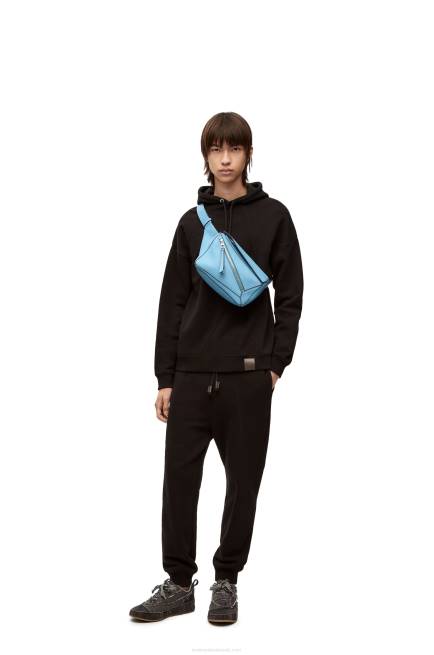Olympic Blue Small Puzzle bumbag in classic calfskin Loewe 84PR567 Men