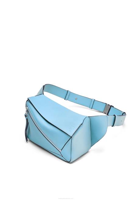 Olympic Blue Small Puzzle bumbag in classic calfskin Loewe 84PR567 Men