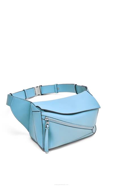 Olympic Blue Small Puzzle bumbag in classic calfskin Loewe 84PR567 Men
