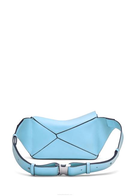 Olympic Blue Small Puzzle bumbag in classic calfskin Loewe 84PR567 Men