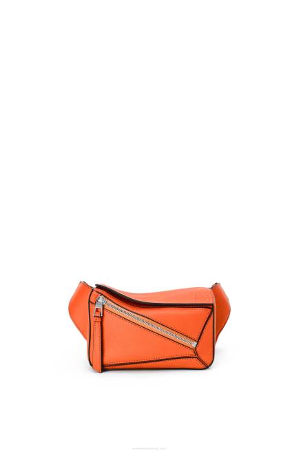Orange Mini Puzzle bumbag in classic calfskin Loewe 84PR571 Men