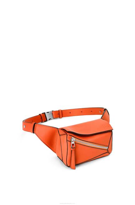 Orange Mini Puzzle bumbag in classic calfskin Loewe 84PR571 Men