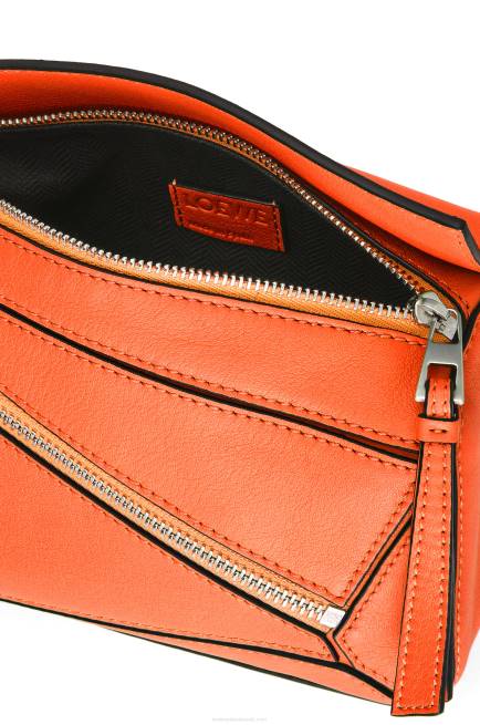 Orange Mini Puzzle bumbag in classic calfskin Loewe 84PR571 Men