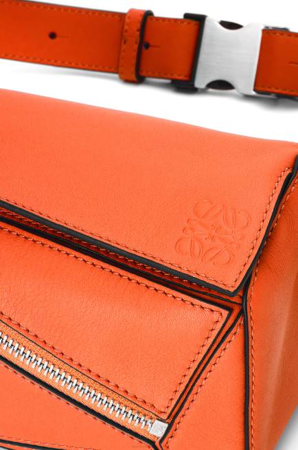 Orange Mini Puzzle bumbag in classic calfskin Loewe 84PR571 Men