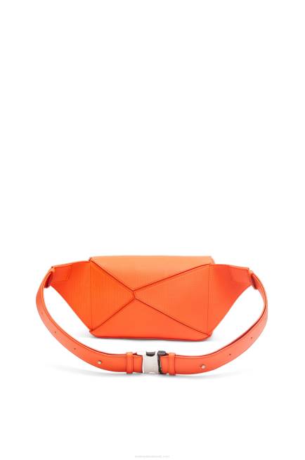 Orange Small Puzzle bumbag in diamond calfskin Loewe 84PR568 Men