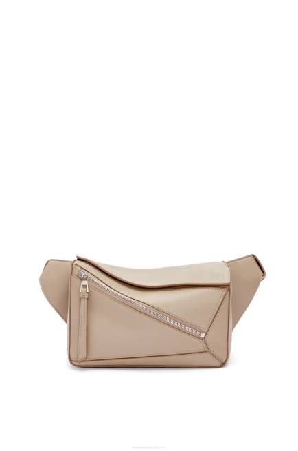 Sand Small Puzzle bumbag in classic calfskin Loewe 84PR562 Men