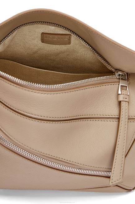 Sand Small Puzzle bumbag in classic calfskin Loewe 84PR562 Men
