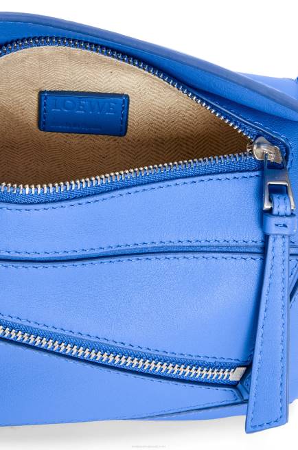 Seaside Blue Mini Puzzle bumbag in classic calfskin Loewe 84PR547 Men