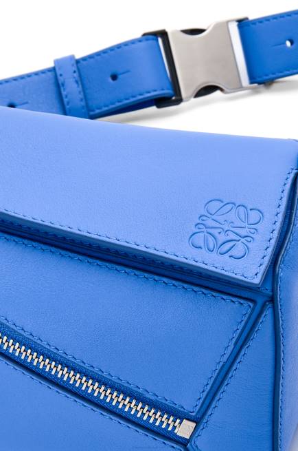Seaside Blue Mini Puzzle bumbag in classic calfskin Loewe 84PR547 Men