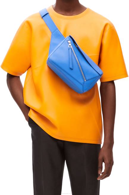 Seaside Blue Small Puzzle bumbag in classic calfskin Loewe 84PR563 Men