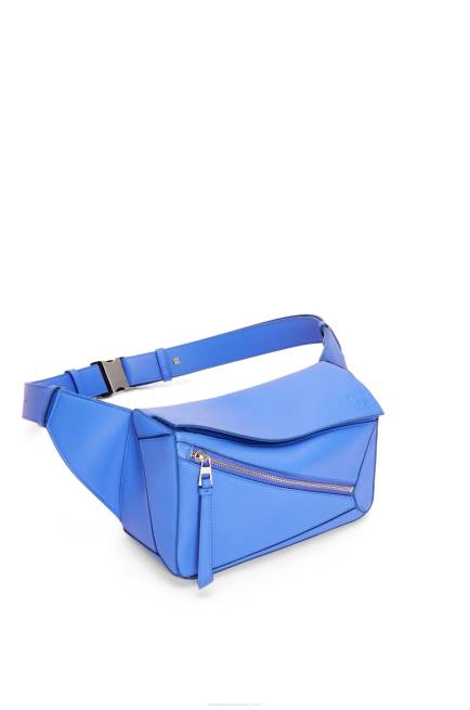 Seaside Blue Small Puzzle bumbag in classic calfskin Loewe 84PR563 Men