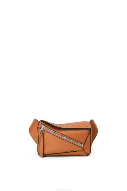 Tan Mini Puzzle bumbag in classic calfskin Loewe 84PR278 Men