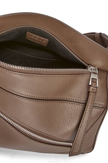Winter Brown Small Puzzle bumbag in classic calfskin Loewe 84PR564 Men