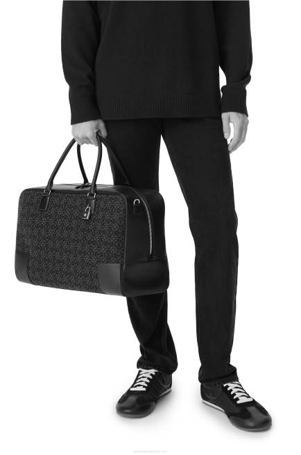 Anthracite/Black Amazona 44 bag in Anagram jacquard and calfskin Loewe 84PR148 Men