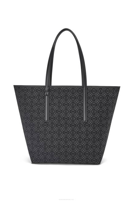 Anthracite/Black T Tote bag in Anagram jacquard and calfskin Loewe 84PR129 Men