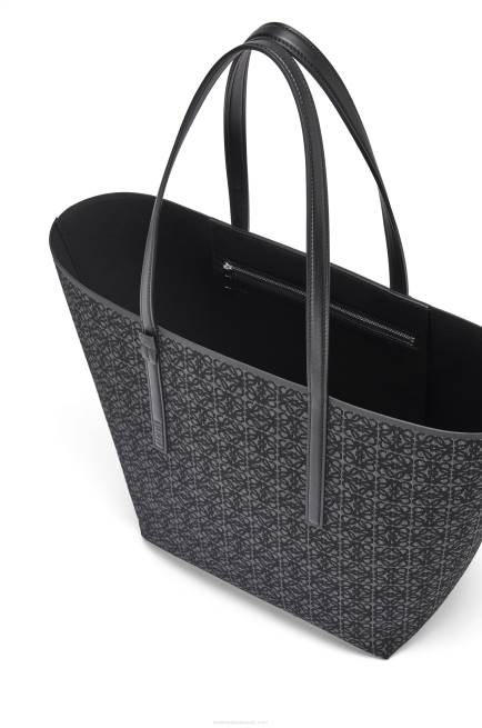 Anthracite/Black T Tote bag in Anagram jacquard and calfskin Loewe 84PR129 Men