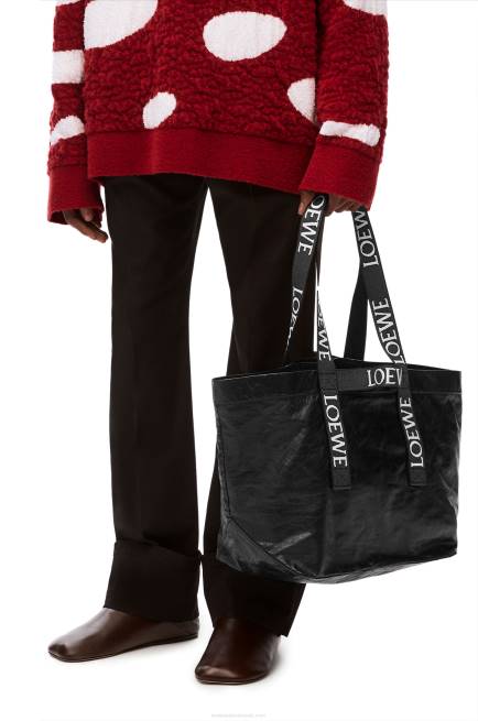 Black Fold Shopper in paper calfskin Loewe 84PR68 Men