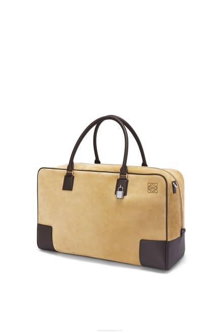 Gold/Chocolate Brown Amazona 44 bag in suede and calfskin Loewe 84PR160 Men