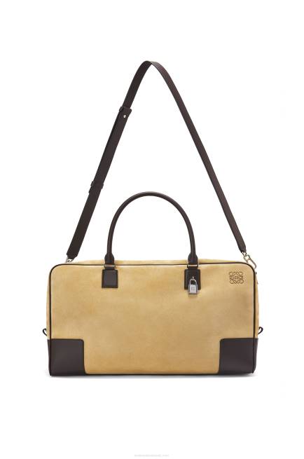 Gold/Chocolate Brown Amazona 44 bag in suede and calfskin Loewe 84PR160 Men