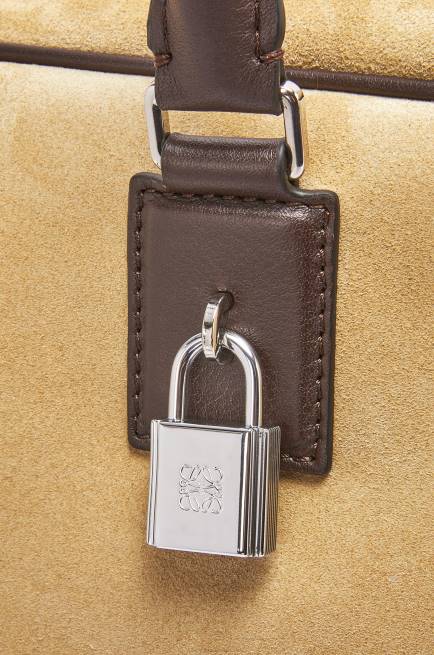Gold/Chocolate Brown Amazona 44 bag in suede and calfskin Loewe 84PR160 Men
