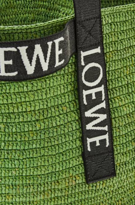 Green/Black Fold Shopper in raffia Loewe 84PR29 Men