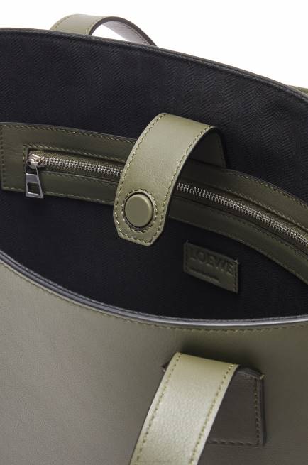 Khaki Green Buckle Horizontal tote in classic calfskin Loewe 84PR180 Men