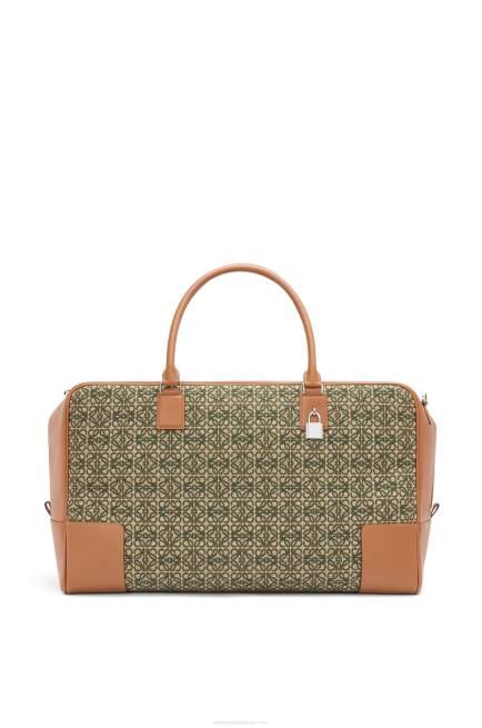 Khaki Green/Tan Amazona 44 bag in Anagram jacquard and calfskin Loewe 84PR161 Men