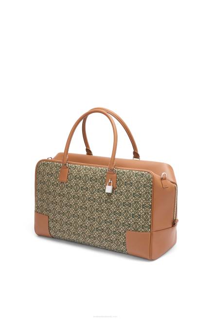 Khaki Green/Tan Amazona 44 bag in Anagram jacquard and calfskin Loewe 84PR161 Men