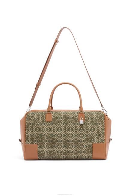 Khaki Green/Tan Amazona 44 bag in Anagram jacquard and calfskin Loewe 84PR161 Men